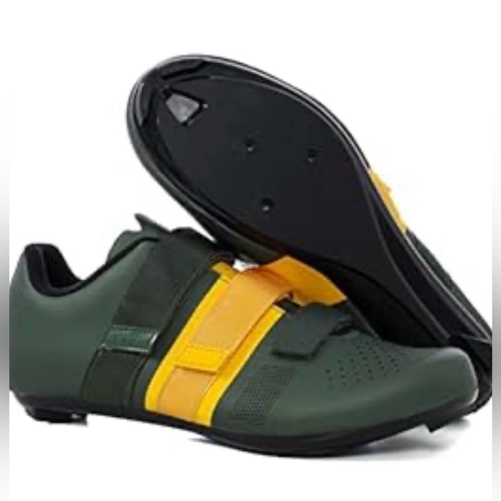 Santic Cycling Shoes Indoor Bike Shoes Green Size 10.5 - NEW